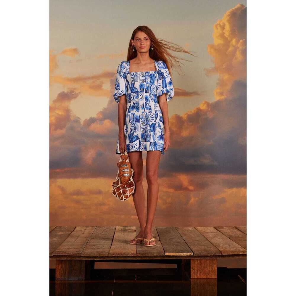 Off-White Garden Tiles Plaid Mini Dress